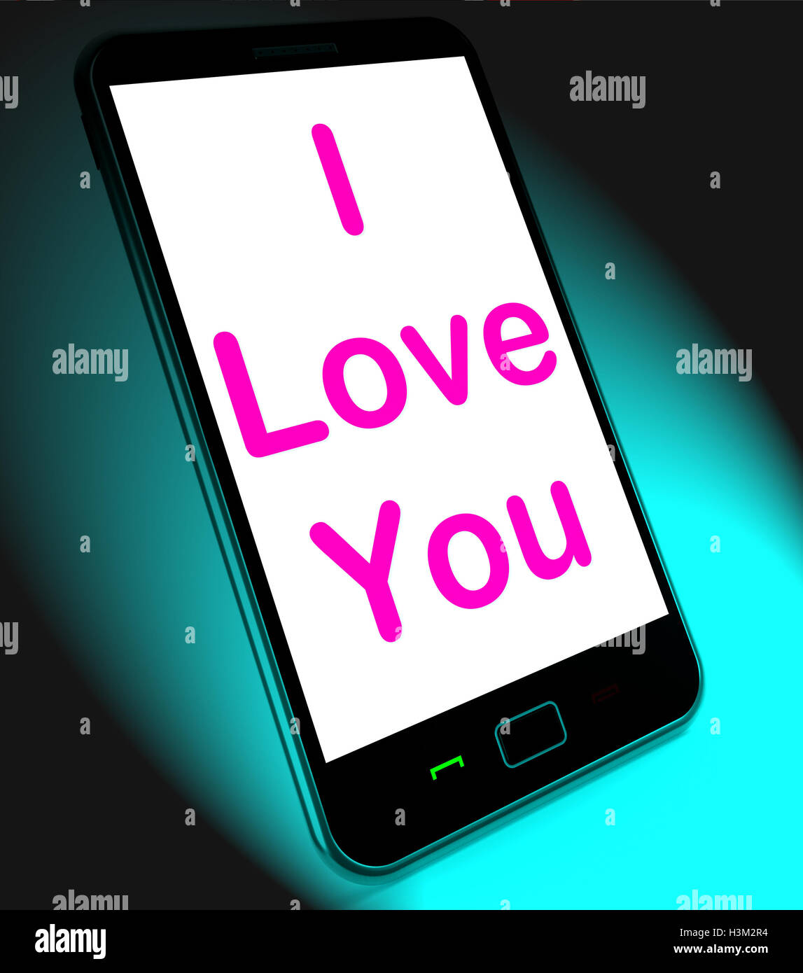 I Love You On Mobile Shows Adore Romance Stock Photo