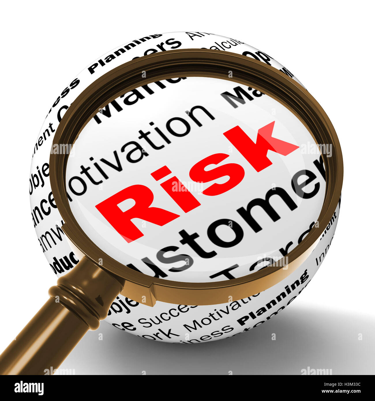 Risk Magnifier Definition Means Dangerous And Unstable Stock Photo