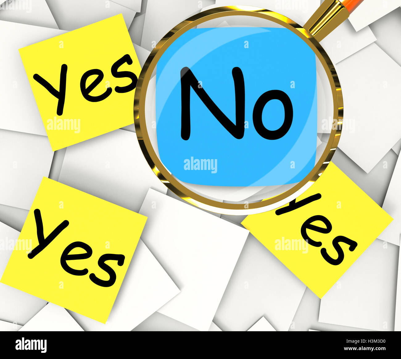 Yes No Post-It Papers Show Agree Or Disagree Stock Photo
