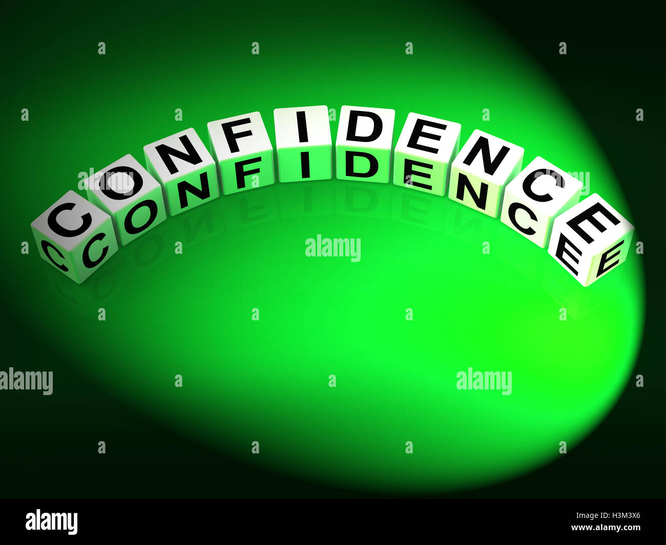 Confidence Letters Mean Believe In Yourself And Certainty Stock Photo