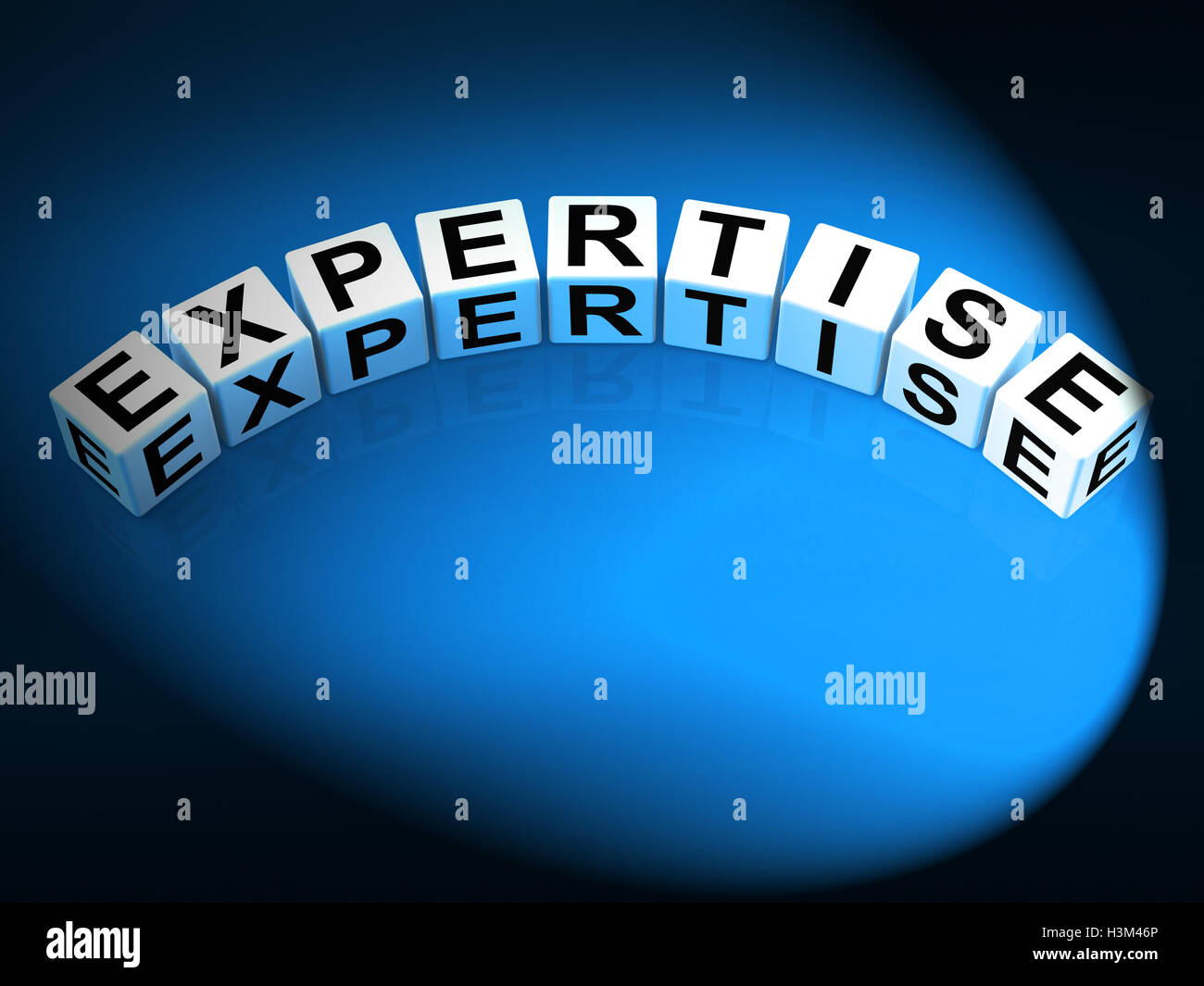Expertise Dice Mean Expert Skills Training and Proficiency Stock Photo