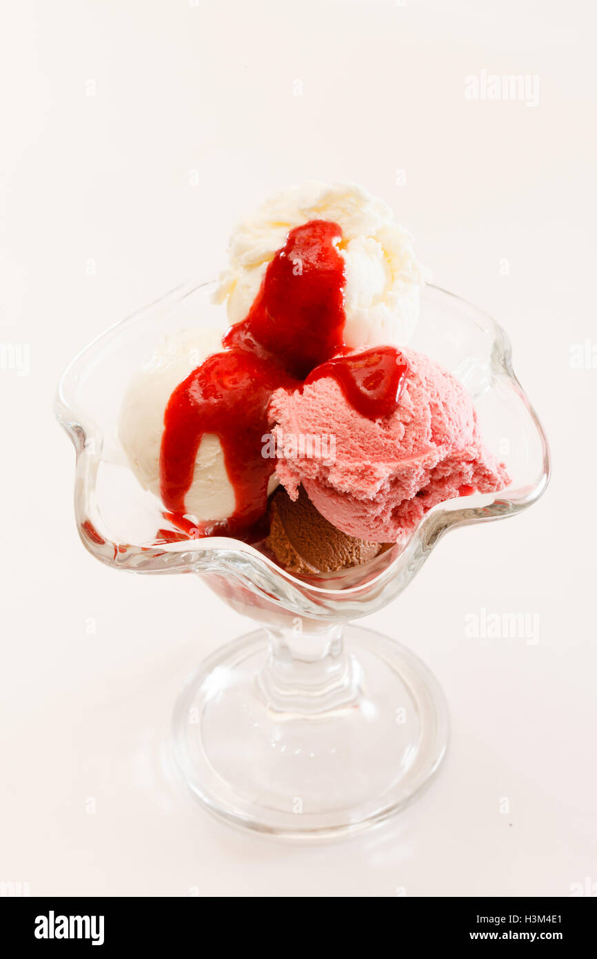 ice cream with jam Stock Photo Alamy