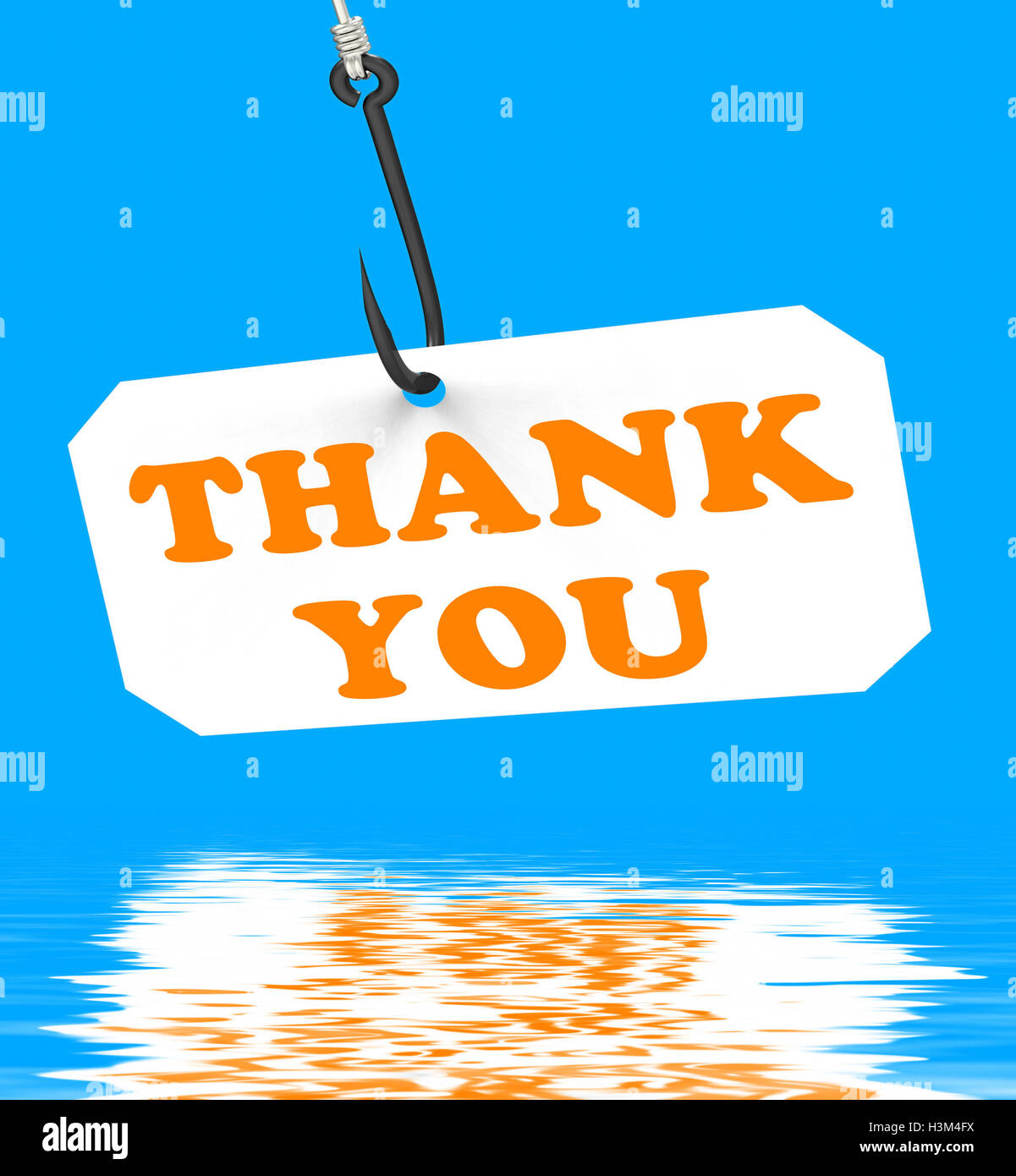 Thank You On Hook Displays Gratefulness And Gratitude Stock Photo