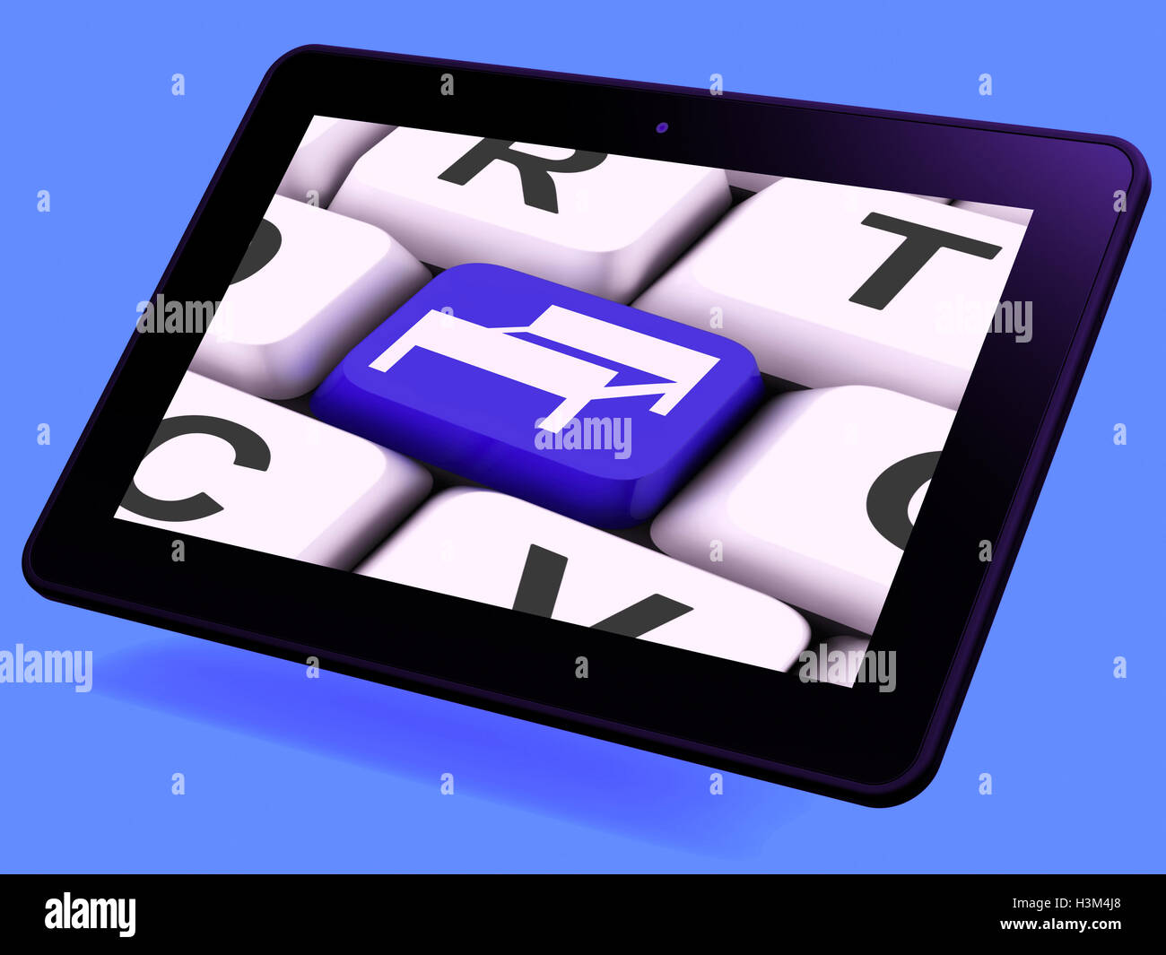 Bed Key Tablet Means Reserve Book Hotel Room Stock Photo Alamy