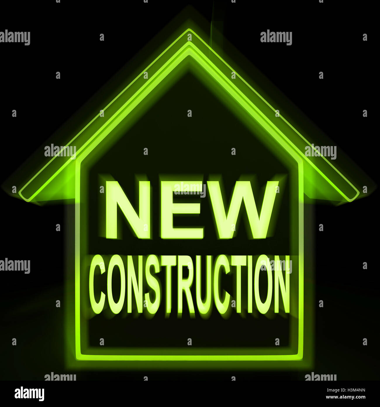 New Construction Home Shows Recent Building Or Development Stock Photo