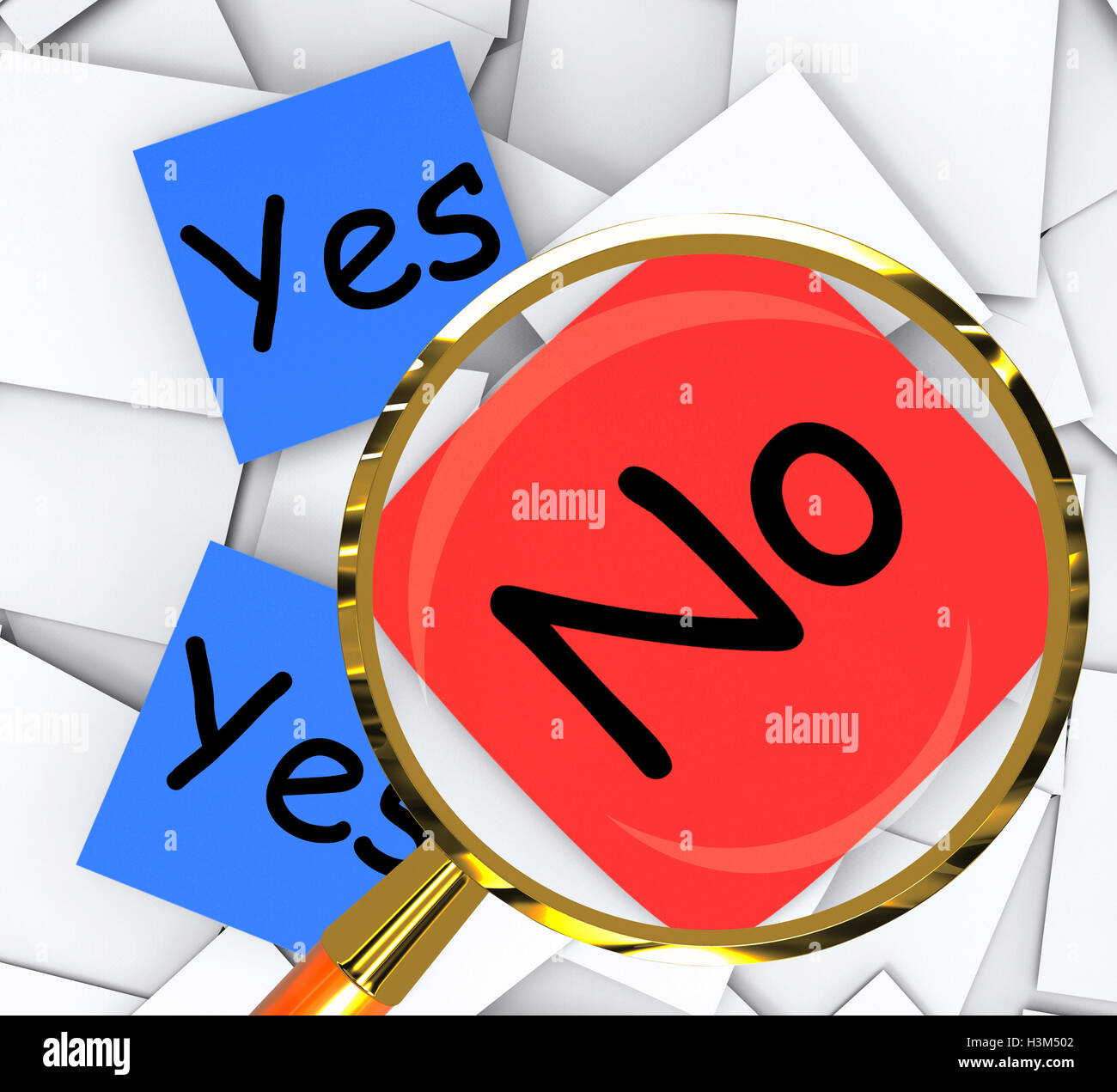 Yes No Post-It Papers Show Accept Or Decline Stock Photo