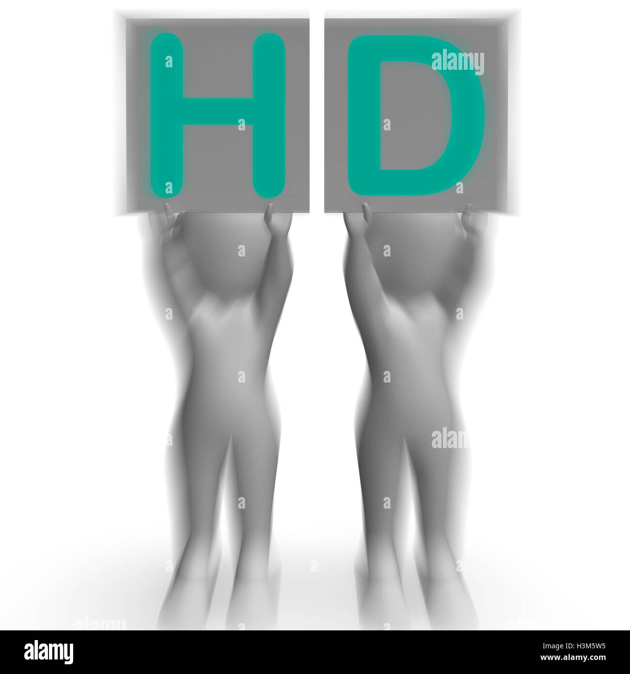 HD Placards Mean High Definition Television Or High Resolution Stock Photo