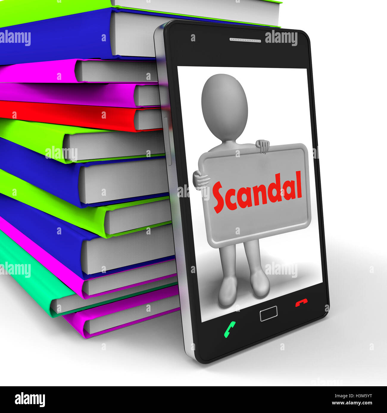 Scandal Phone Means Scandalous Act Or Disgrace Stock Photo