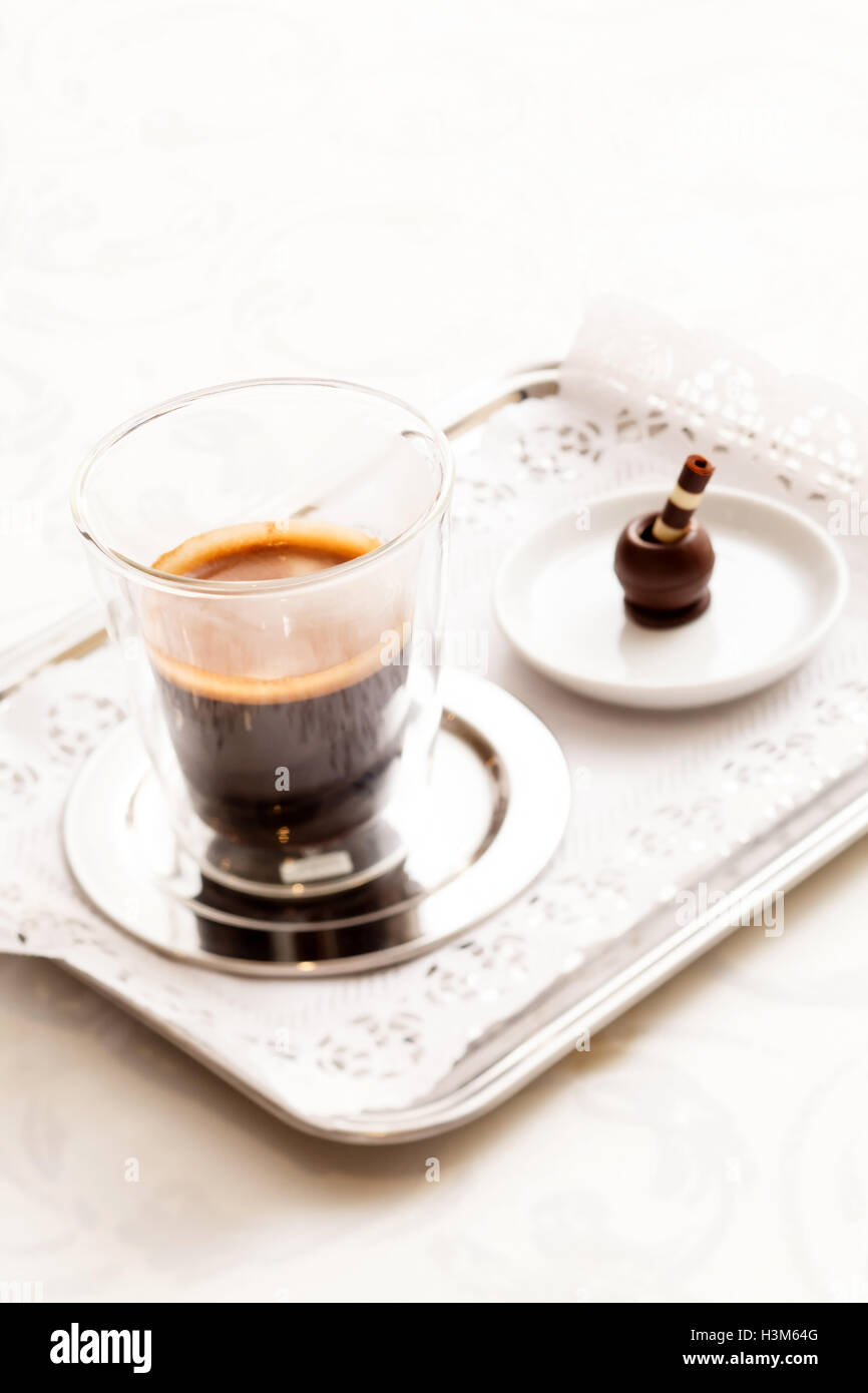 espresso with chocolate sweet Stock Photo Alamy