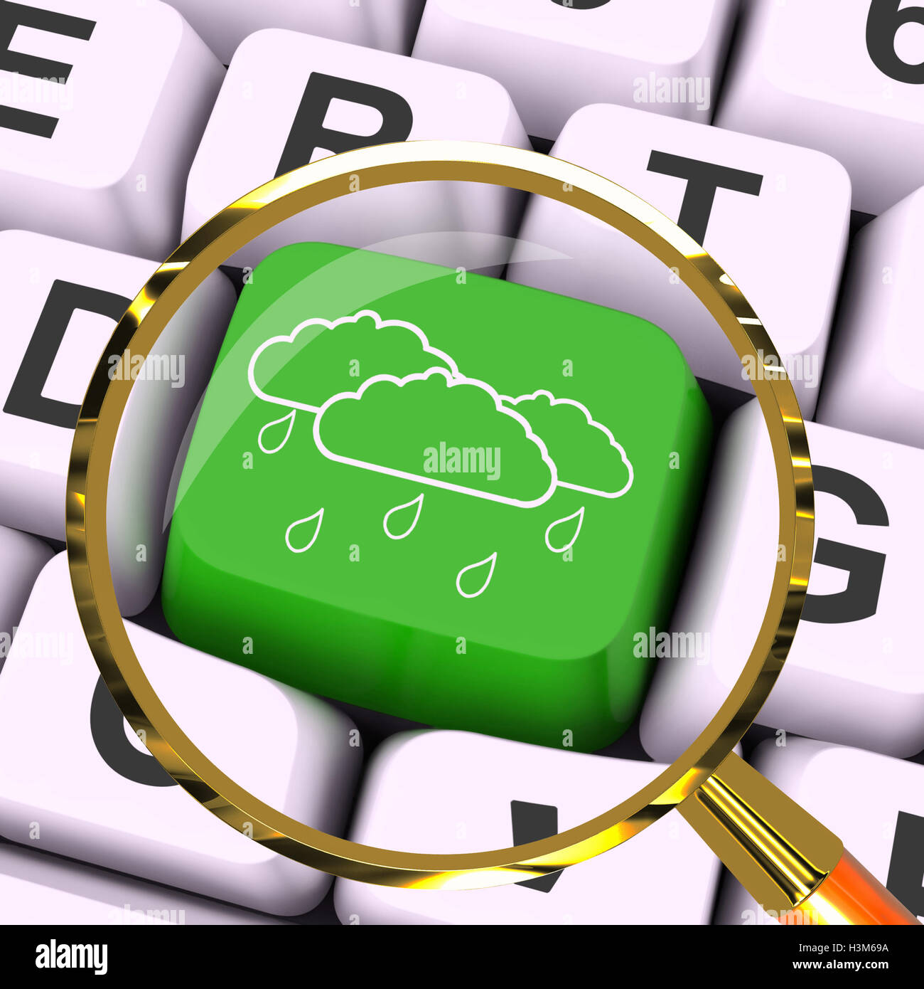 Showers Key Magnified Means Rain Rainy Weather Stock Photo Alamy
