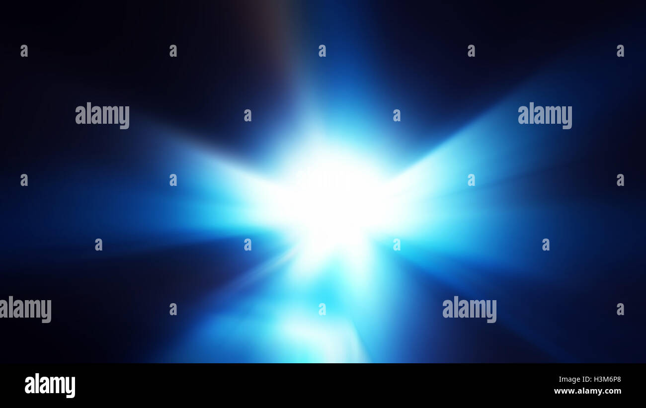 Blue tunnel light as abstract background, time travel concept Stock Photo