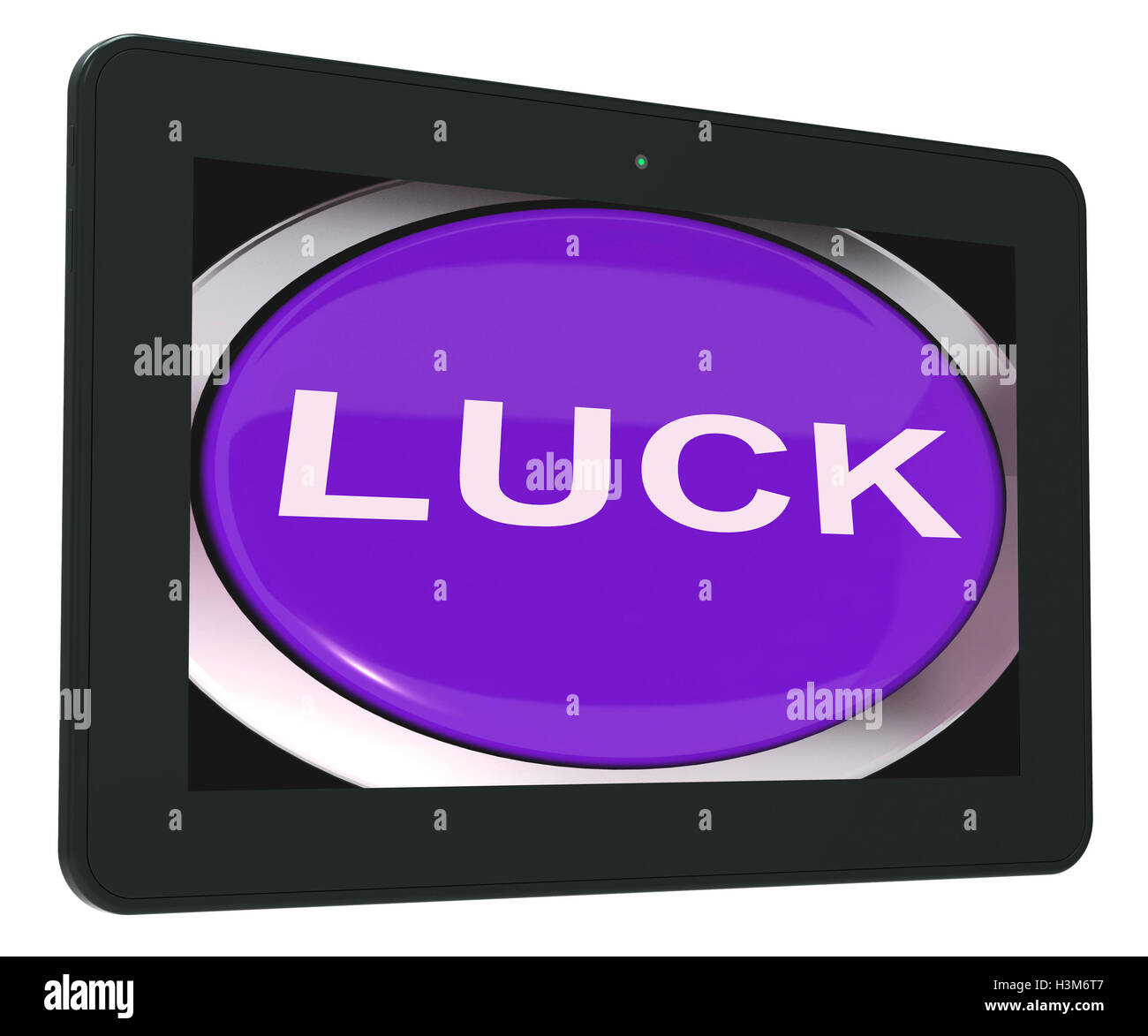 Luck Tablet Shows Lucky Good Fortune Stock Photo