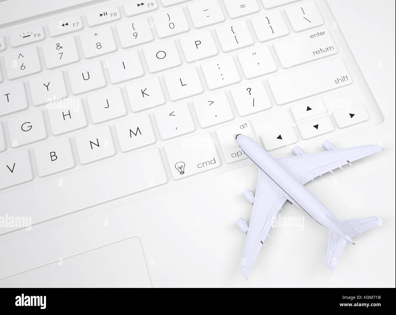 Airplane on the keyboard Stock Photo Alamy