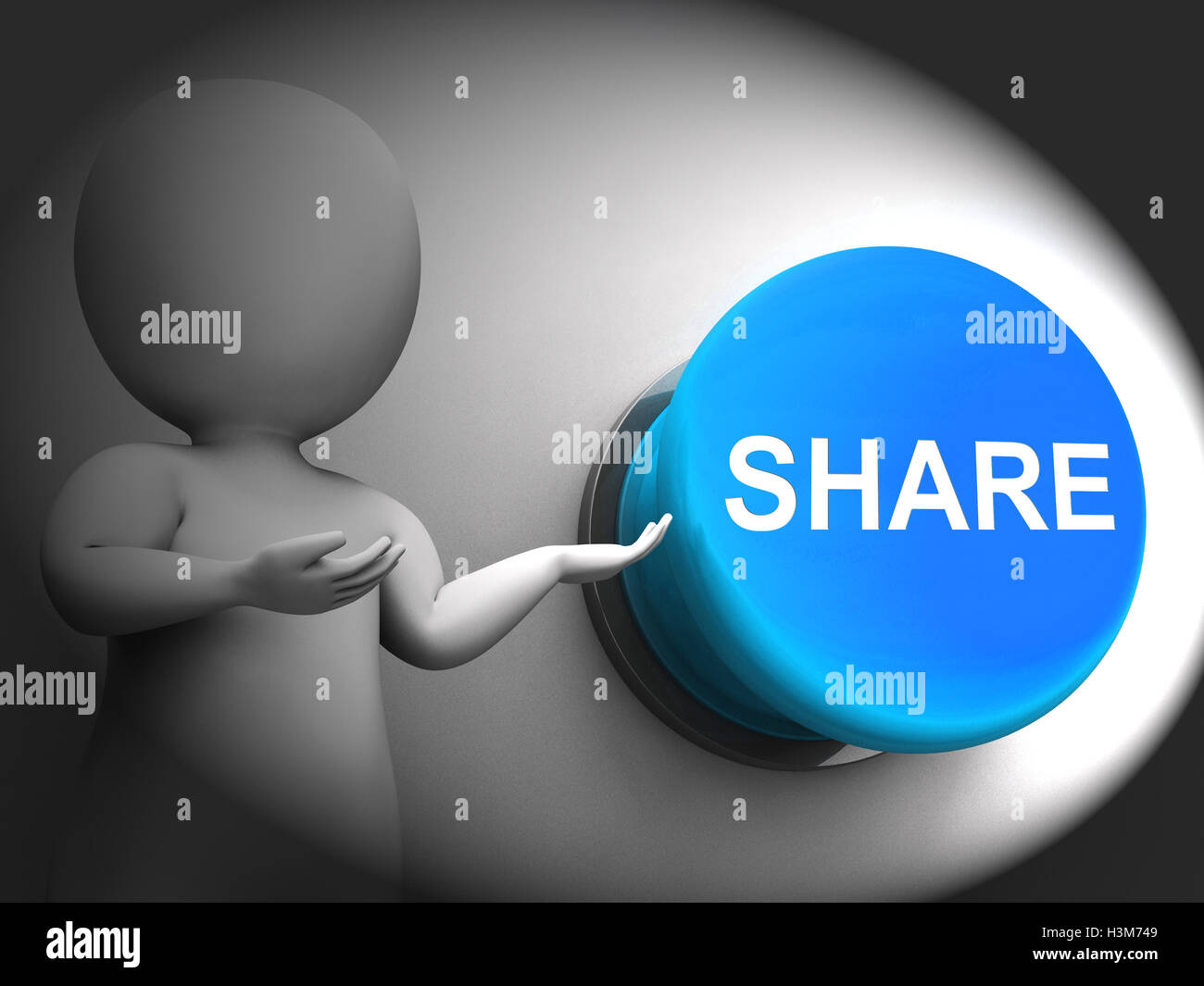 Share Pressed Means Sharing Recommending And Feedback Stock Photo