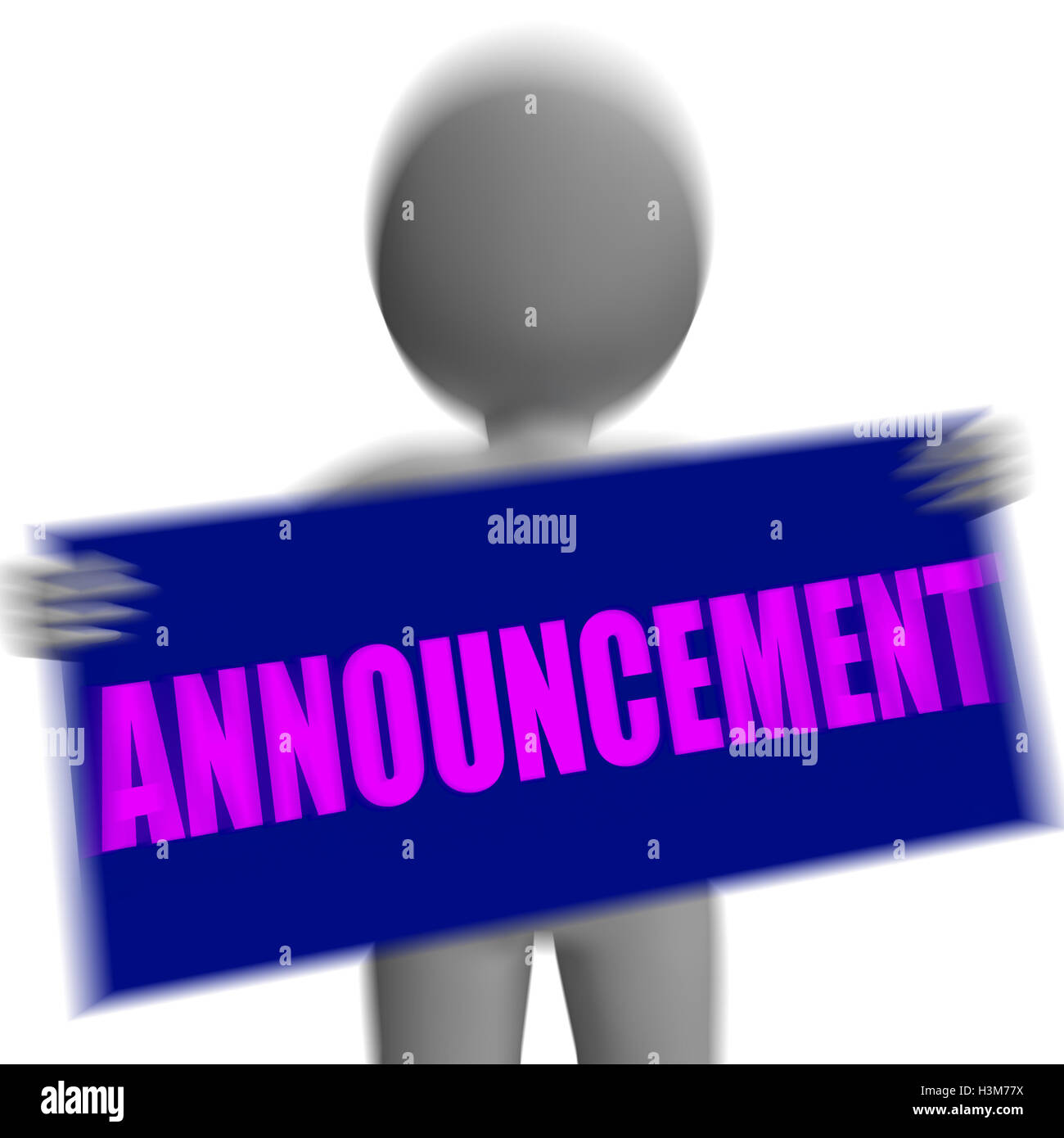 Announcement Sign Character Displays Corporate Communication Or Stock