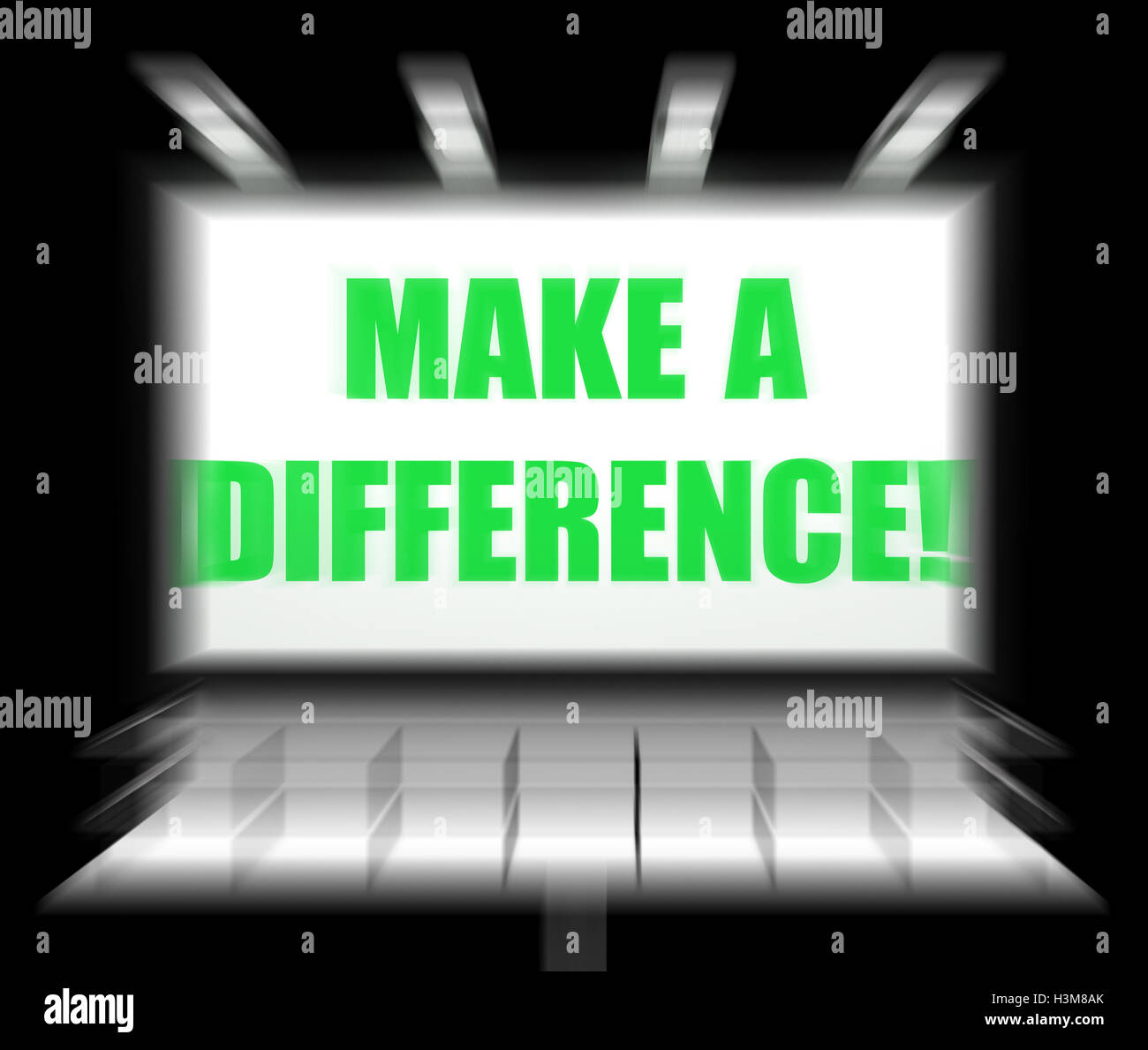 Make a Difference Sign Displays Motivation for Causing Change Stock Photo