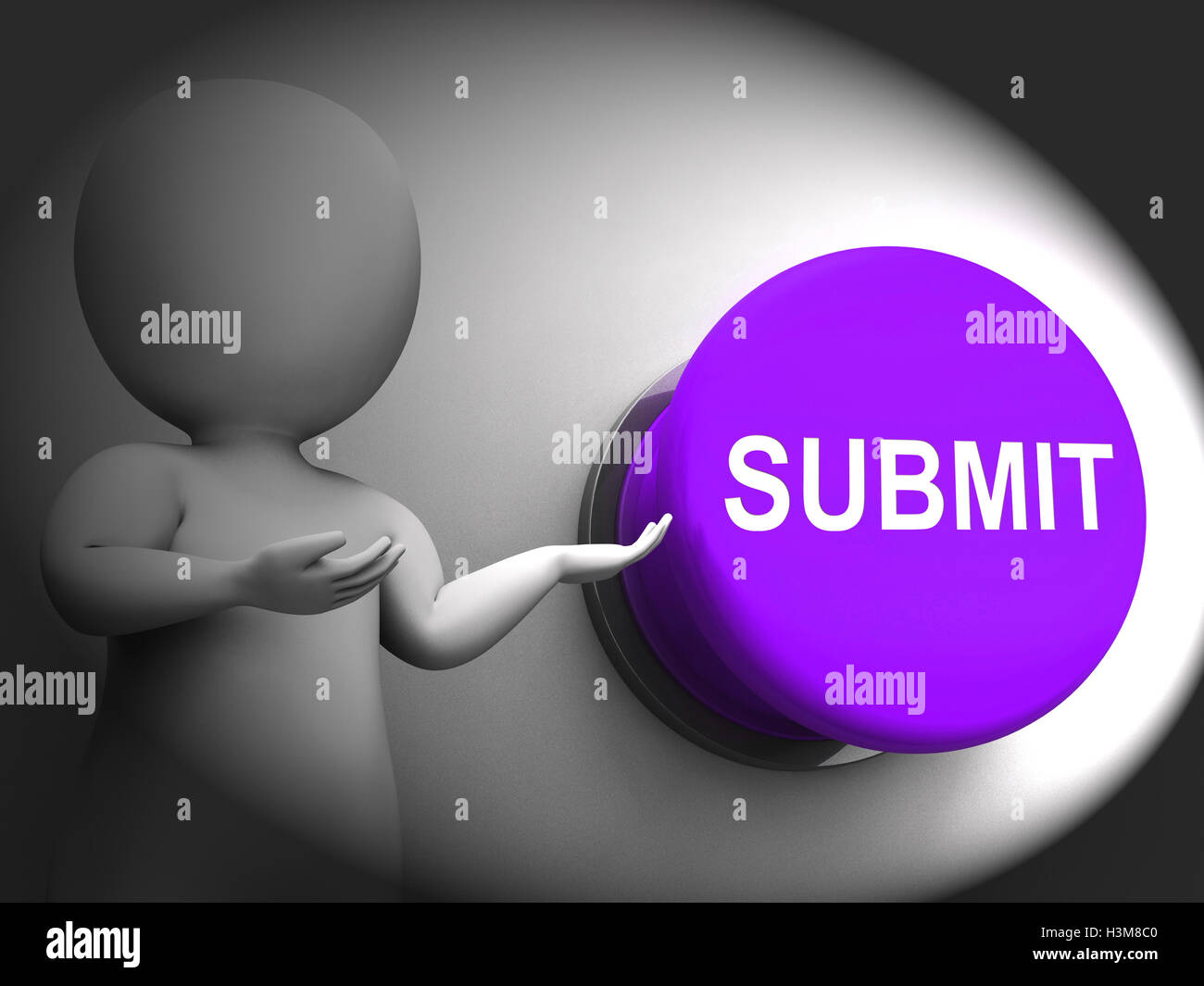 Submit Pressed Means Enter Application Or Document Stock Photo