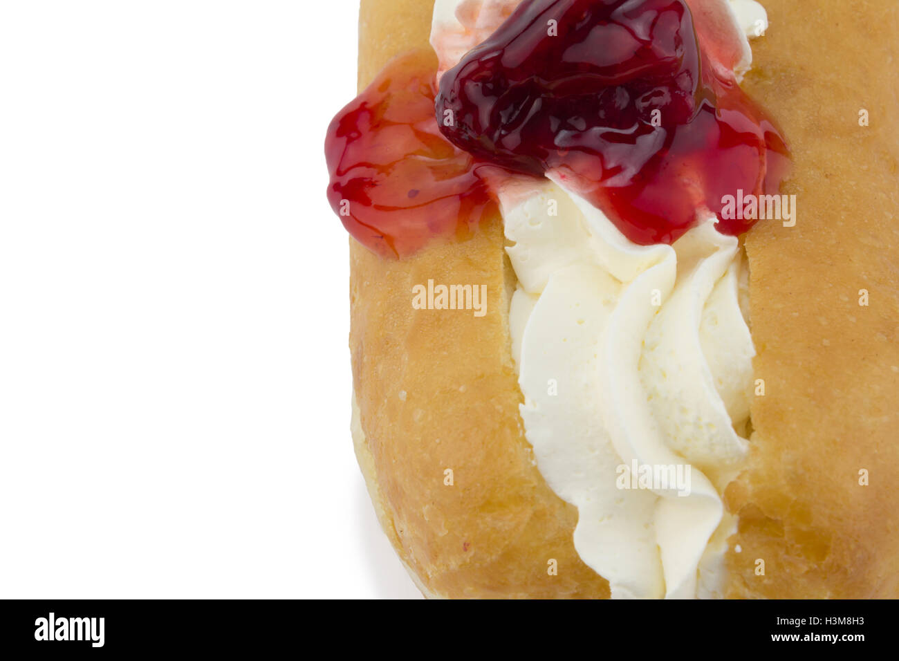Jam and cream donut background Stock Photo Alamy