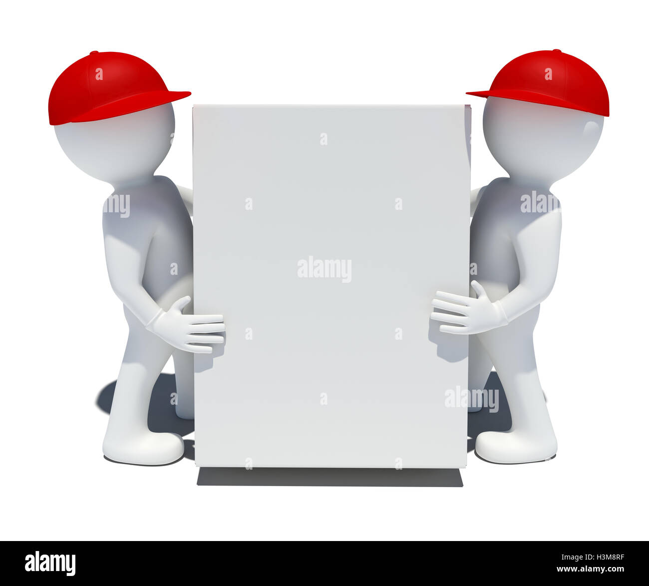 3d white man holding cardboard hi-res stock photography and images - Alamy
