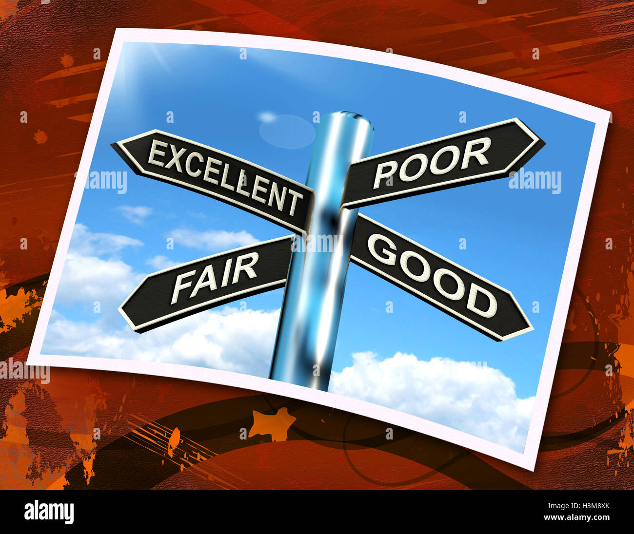 Excellent Poor Fair Good Sign Means Performance Review Stock Photo