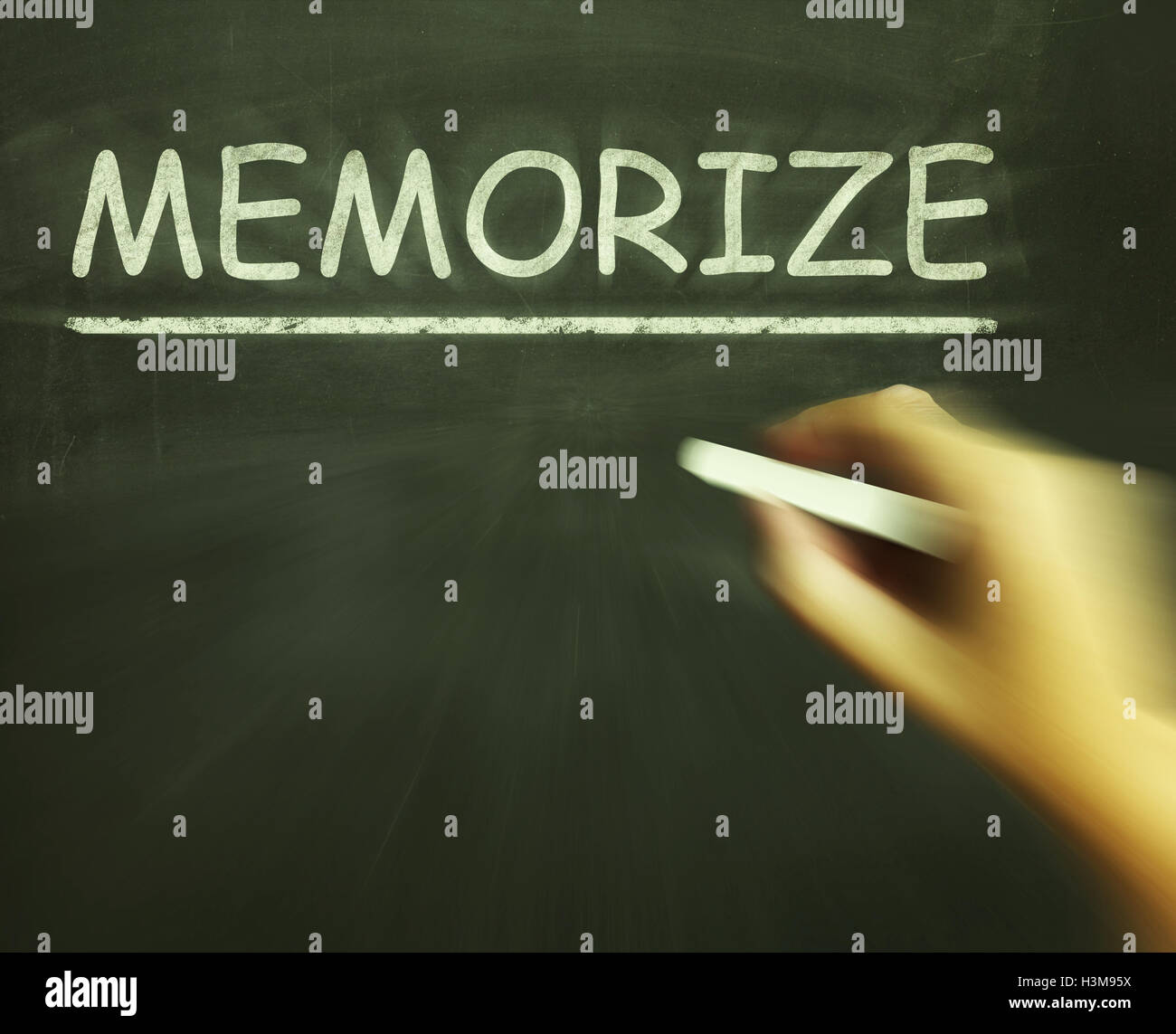 Memorize Chalk Shows Learn Information By Heart Stock Photo