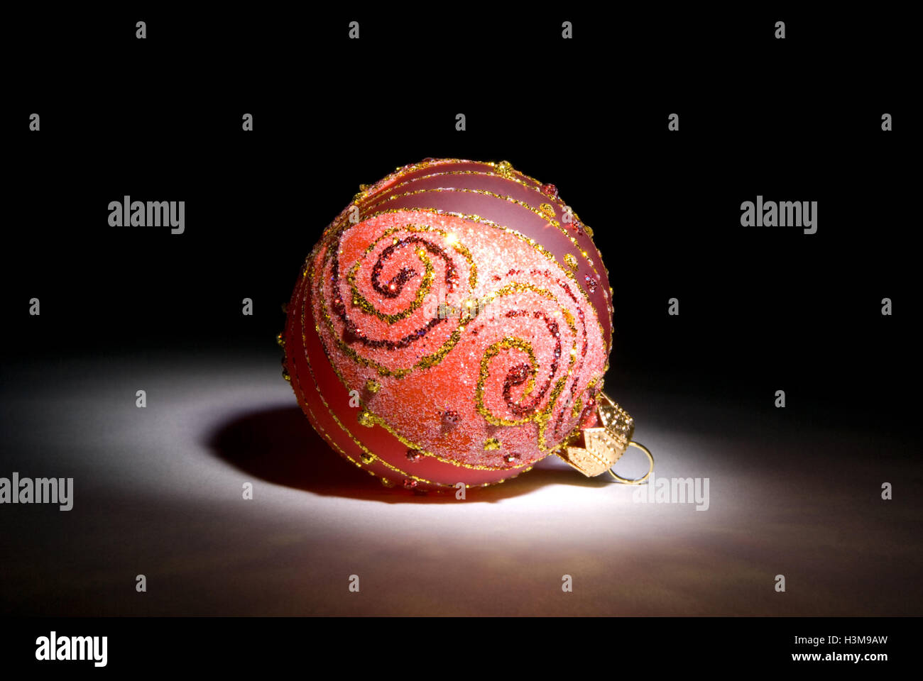 Red decorative sphere on a dark art background. Available in highresolution and several sizes