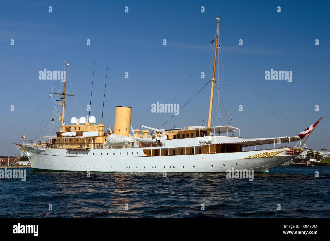 HDMY Dannebrog,royal yacht,copenhagen Stock Photo