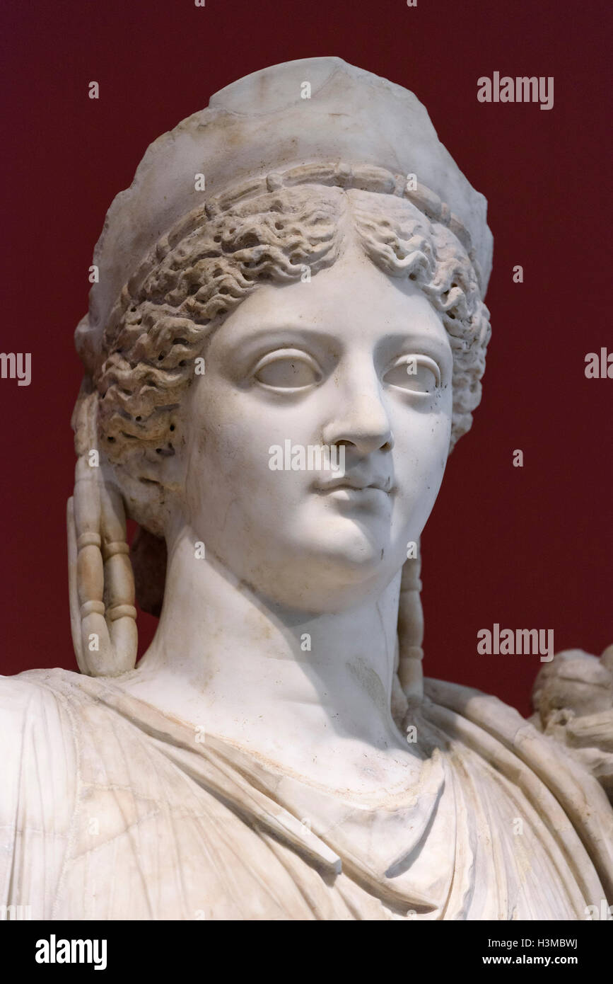 Berlin. Germany. Portrait of Deified Empress Livia, 42-54 AD, Altes Museum.  From the Theatre of Falerii, Italy. Stock Photo
