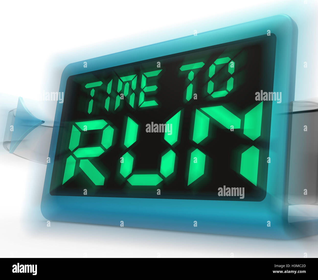 Time To Run Digital Clock Means Under Pressure And Must Leave Stock Photo