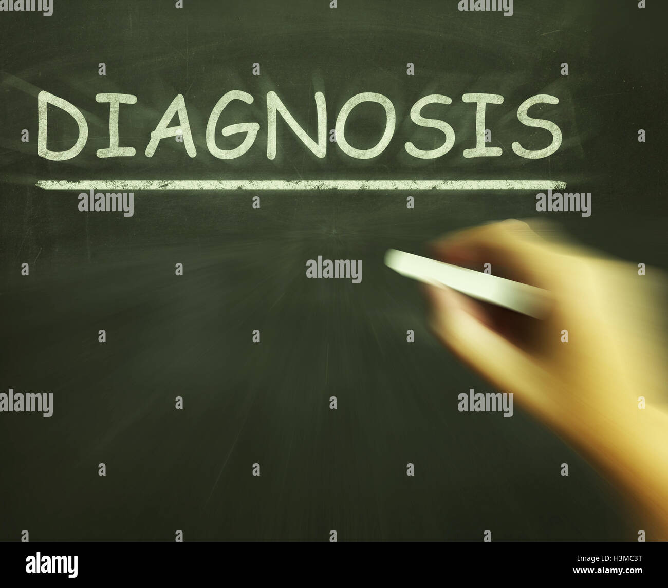 Diagnosis Chalk Means Identifying Illness Or Problem Stock Photo