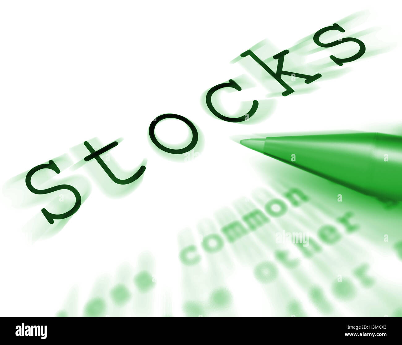 Stocks Word Displays Share Market And Investment Stock Photo - Alamy