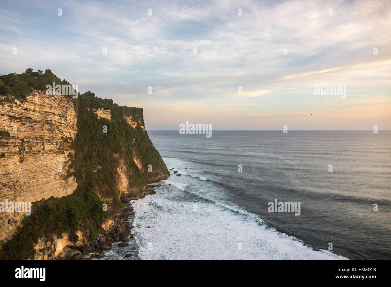 Elevated view of cliffs and sea, Uluwatu, Bali, Indonesia Stock Photo