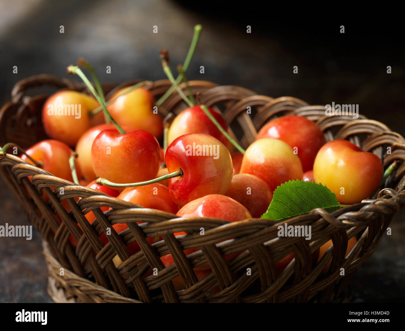 Fresh organic fruit, rainier cherries Stock Photo