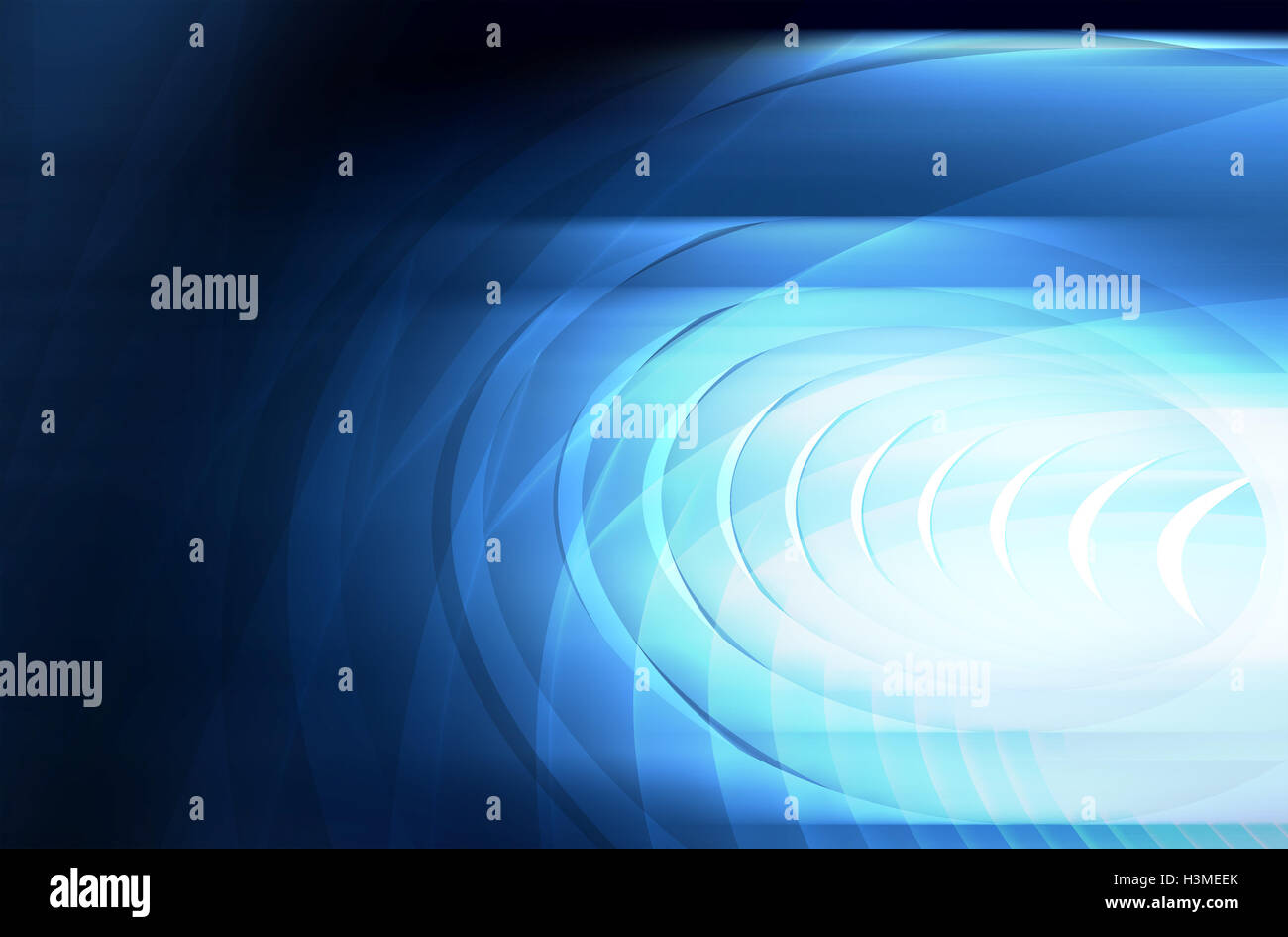 Abstract digital background with glowing blue lights and shining helix ...