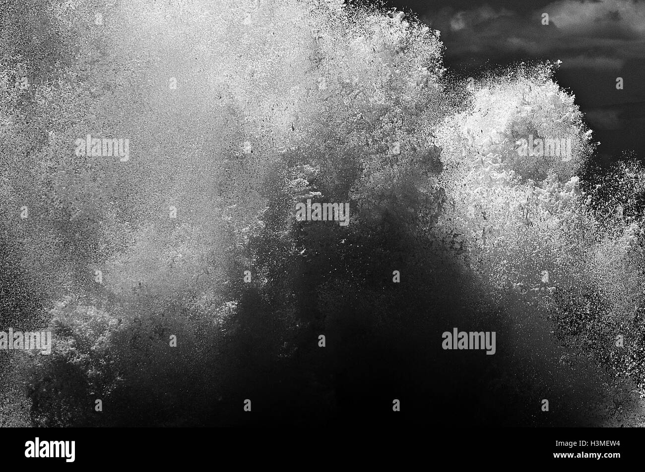 A sea wave in black and white Stock Photo