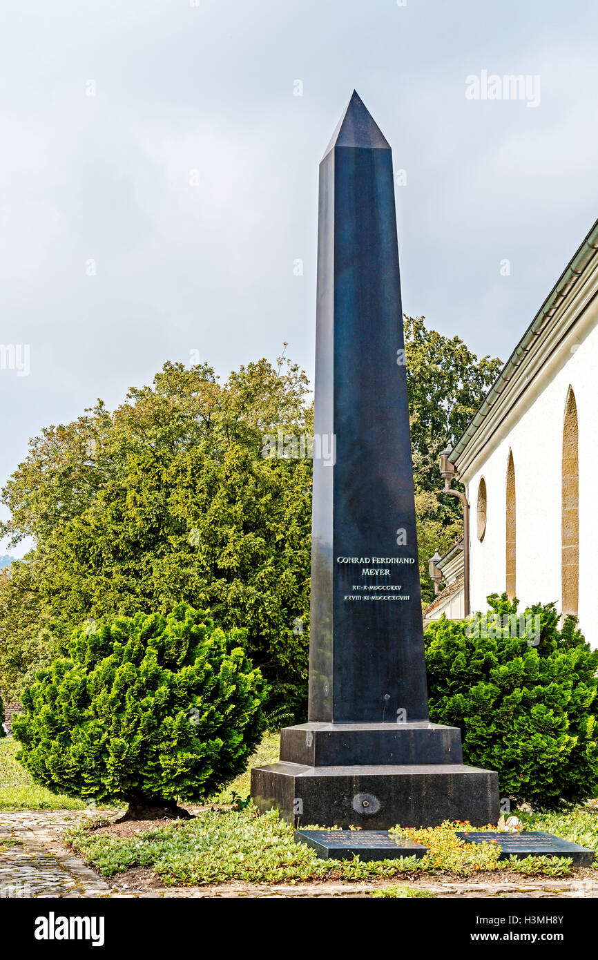 Kilchberg, Zürich, Cemetery with the grave of Conrad Ferdinand Meyer Stock Photo