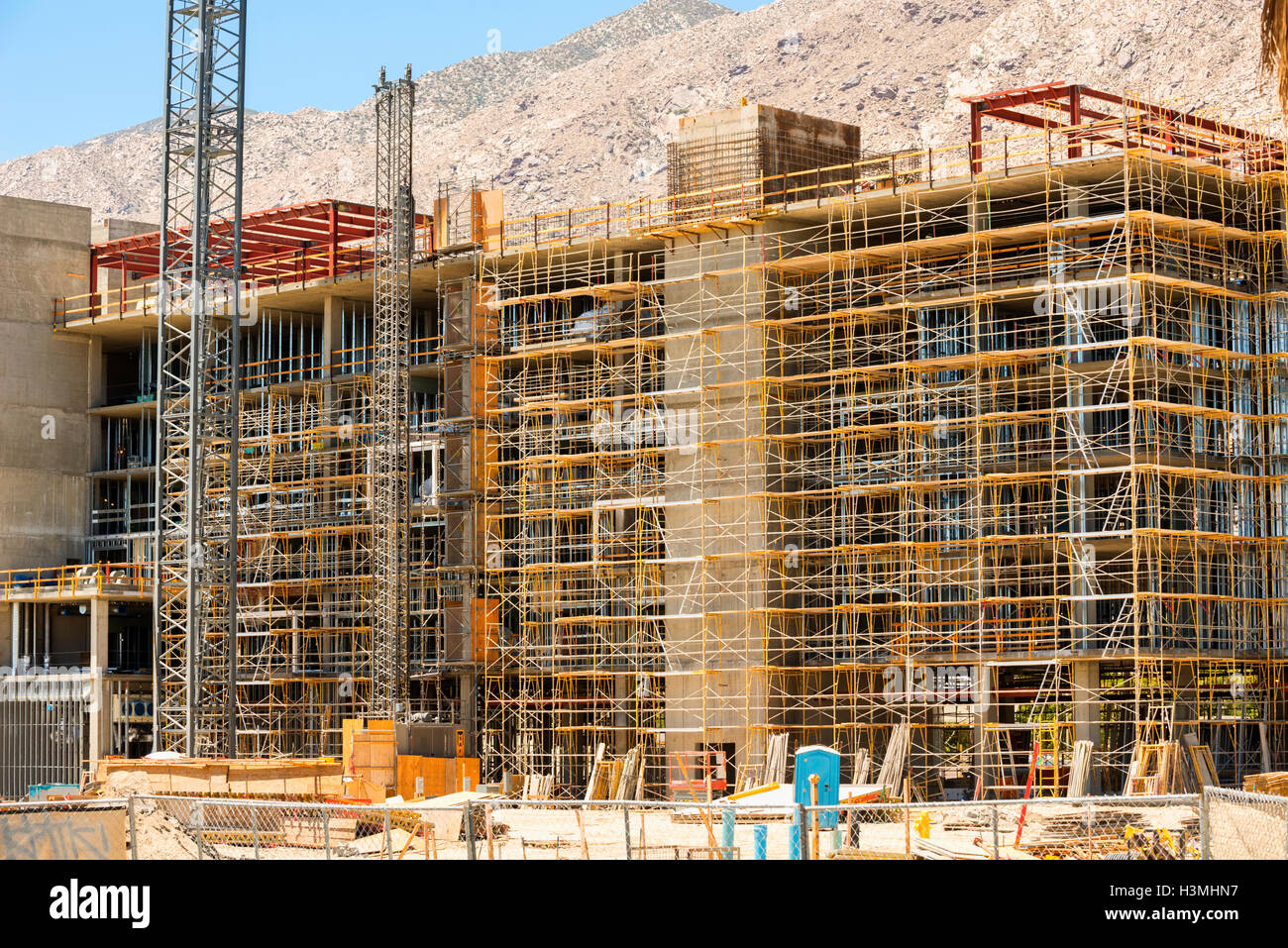 Downtown Palm Springs California construction of shopping center and