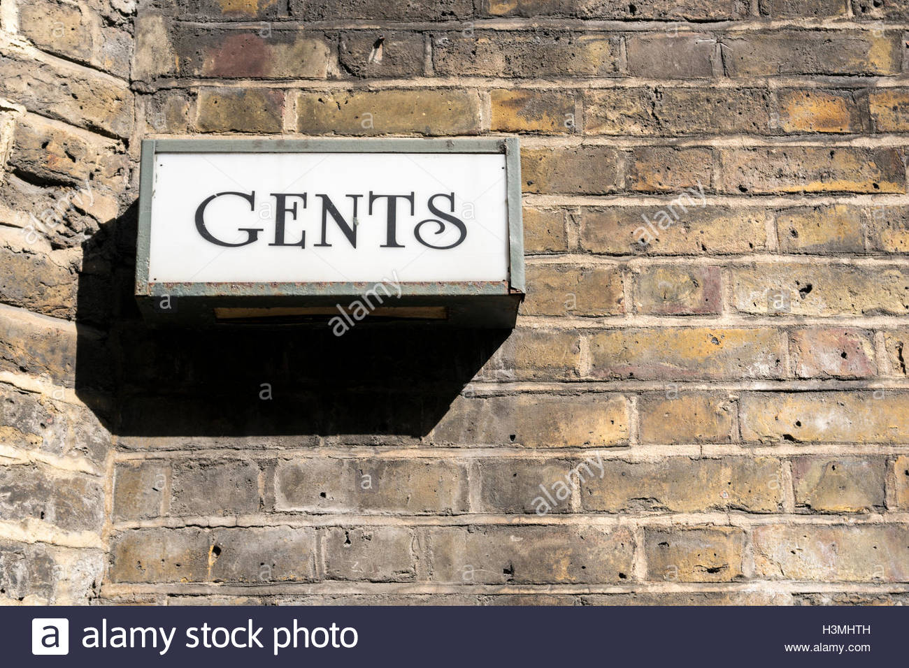 toilet mens alamy sign brickwork gents against
