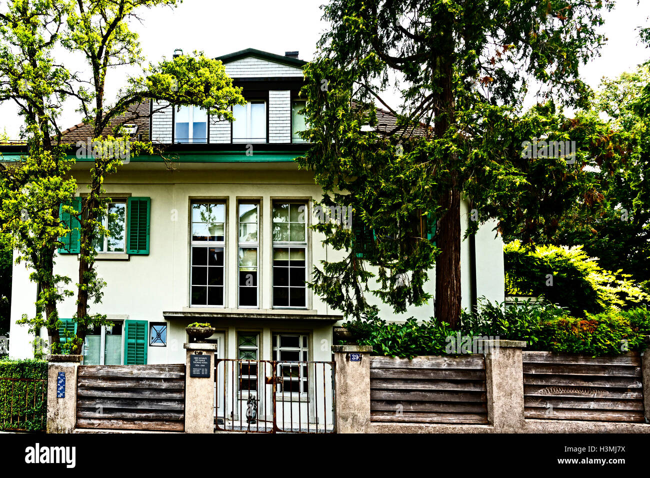 Wohnhaus von Thomas Mann in Kilchberg, Zürich, Alte Landstraße 39; residence of Thomas Mann in Kilchberg near Zurich Stock Photo