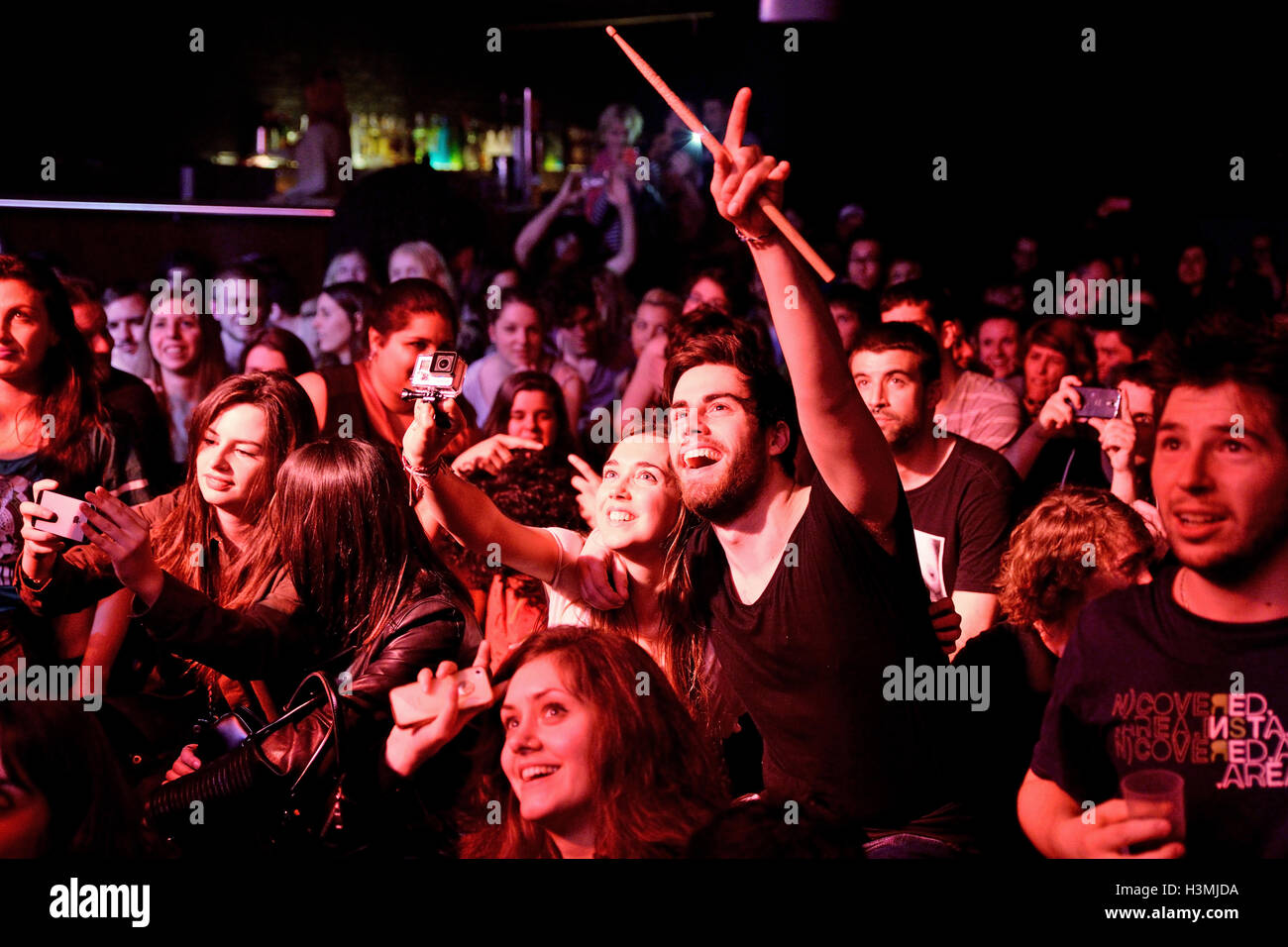 BARCELONA - MAR 18: The Subways (rock band) performs at Bikini stage on March 18, 2015 in Barcelona, Spain. Stock Photo