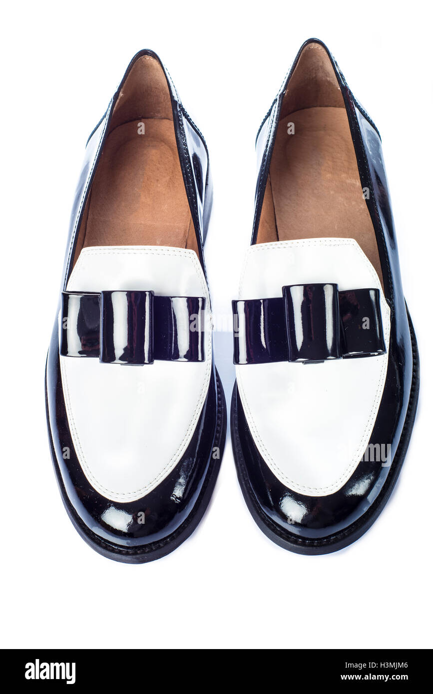 Women leather shoes isolated on a white background Stock Photo - Alamy
