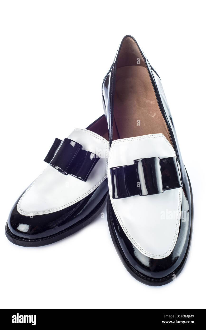 Women leather shoes isolated on a white background Stock Photo - Alamy