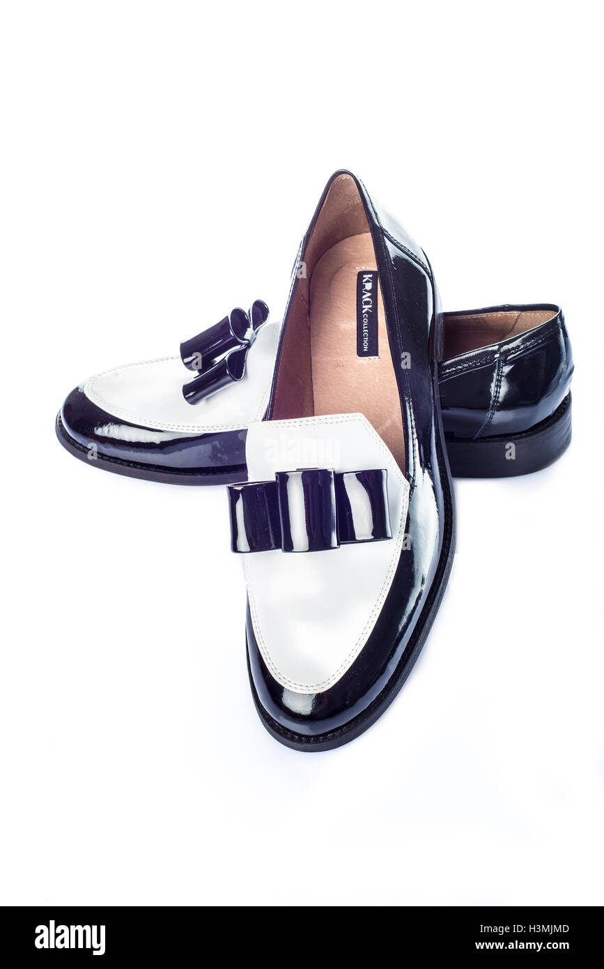 Women leather shoes isolated on a white background Stock Photo - Alamy