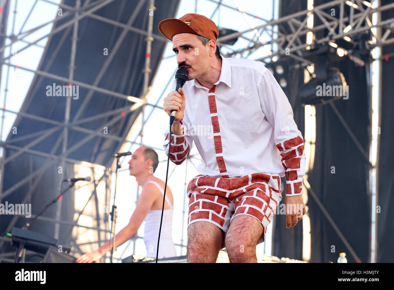 VALENCIA, SPAIN - APR 4: Hidrogenesse (band) performs at MBC Fest on April 4, 2015 in Valencia, Spain. Stock Photo