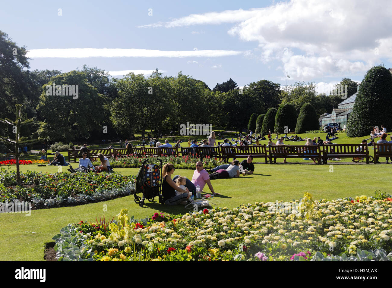 Botanic Gardens set in parkland in the west end of Glasgow Stock Photo