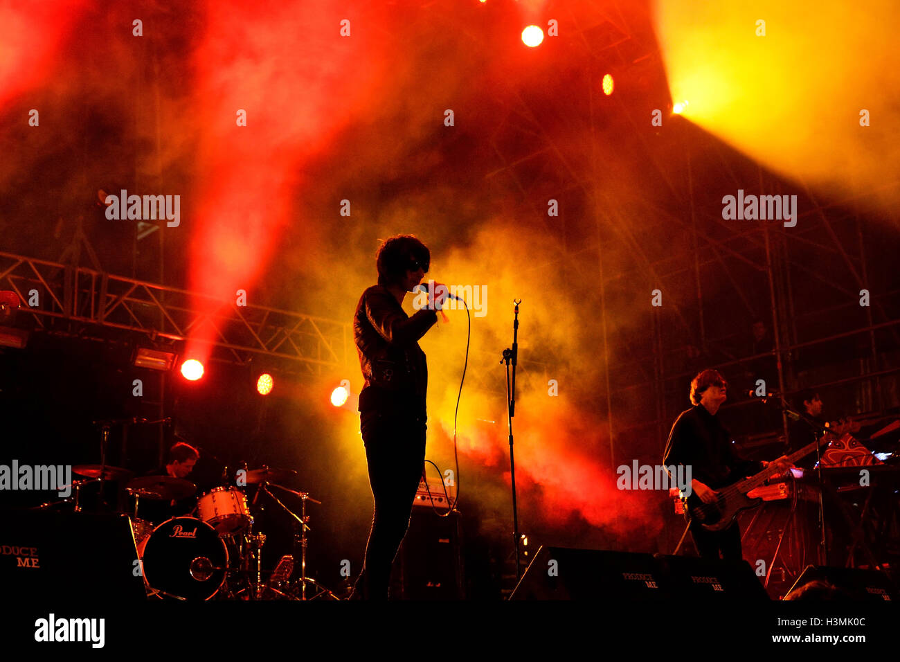 VALENCIA, SPAIN - APR 4: The Horrors (band) performs at MBC Fest on April 4, 2015 in Valencia, Spain. Stock Photo