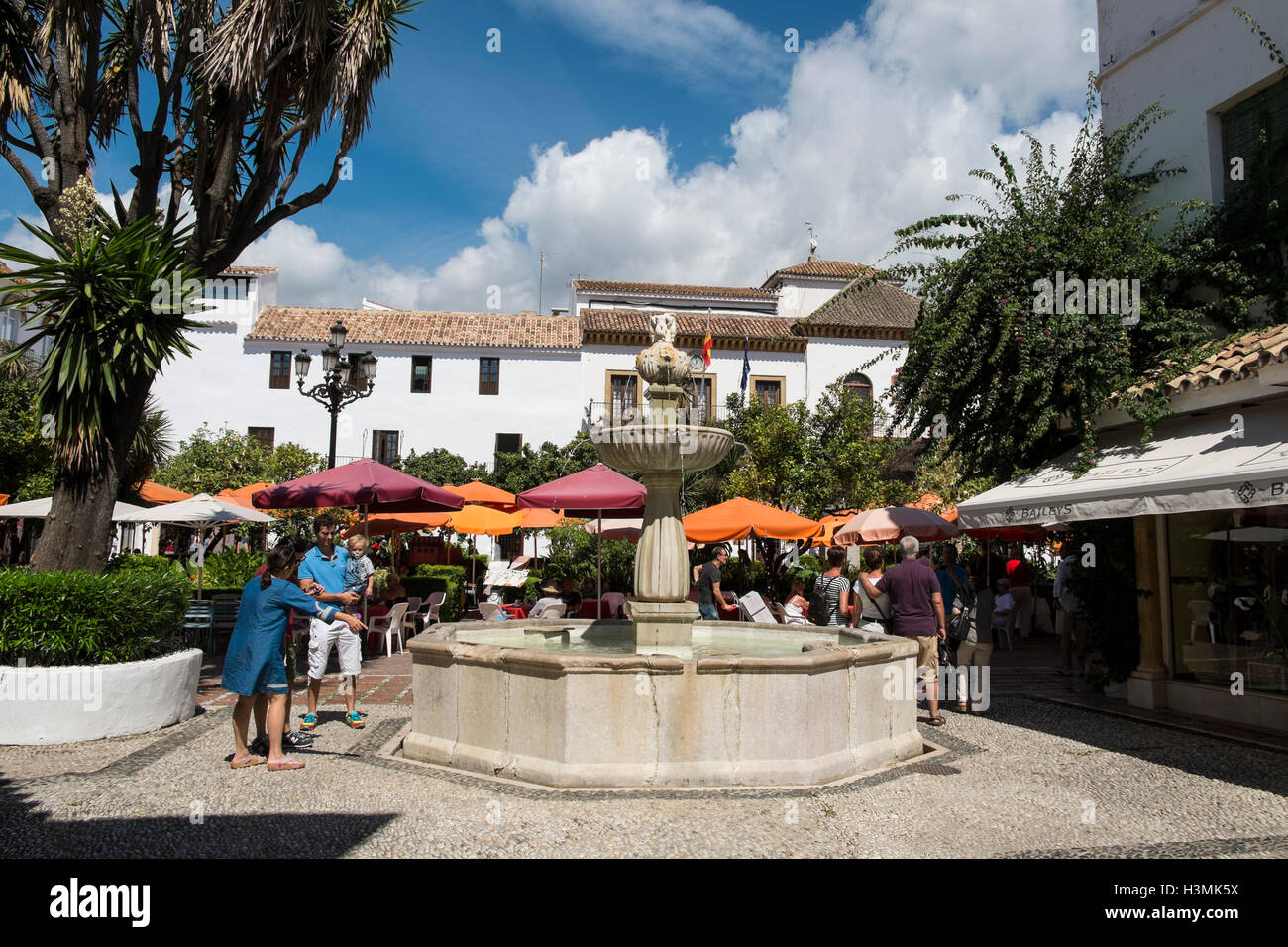 Plaza de Los Naranjos, Old Town, Marbella, Costa del Sol, Malaga Province, Andalucia, Spain Stock Photo