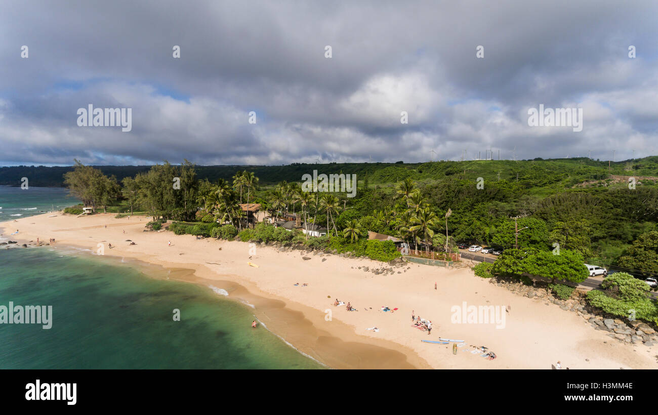 Aerial view of north shore of Oahu Ocean and Beaches Stock Photo - Alamy
