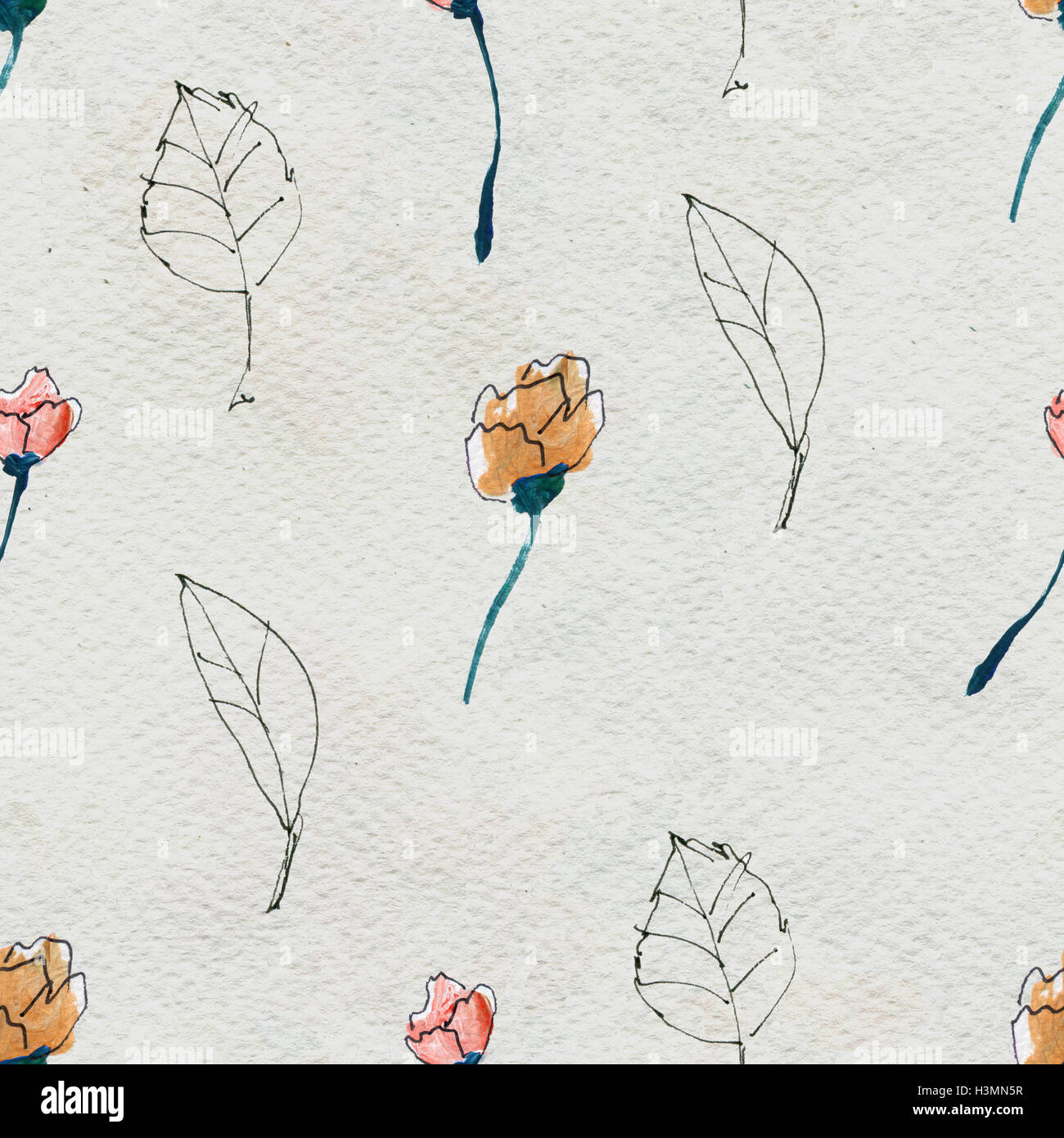 Seamless pattern with colorful flowers Stock Photo - Alamy