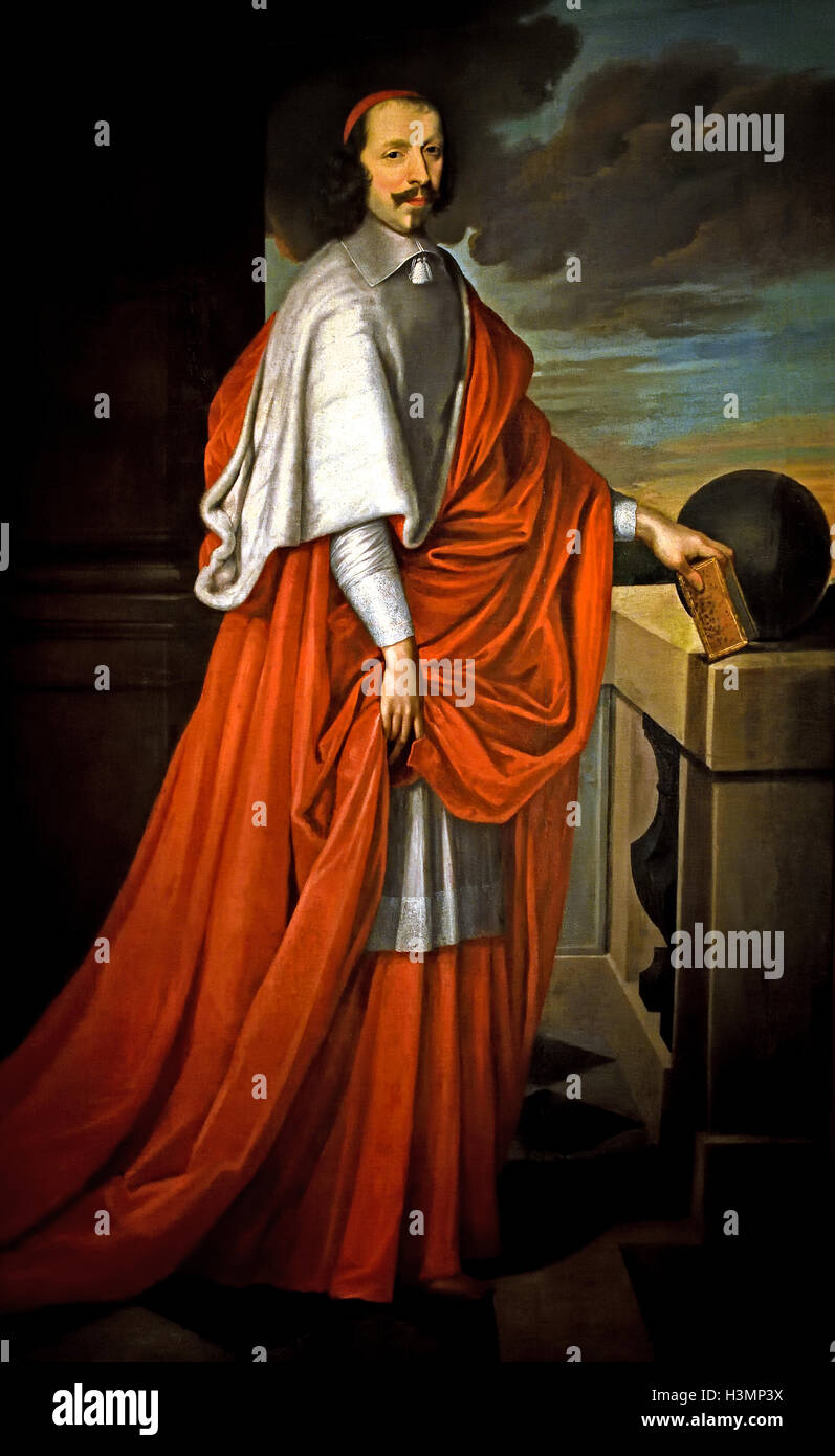 Cardinal Jules Mazarin (1641-1661) born Giulio Raimondo Mazzarino 1650/1660 Champagne, Philippe de  France French ( Philippe de Champaigne 1602–1674 French Baroque  painter France ) Stock Photo